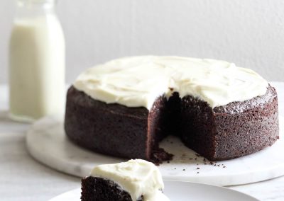 BROOKLYN, NEW YORK - September 21, 2015: Chocolate Guiness Cake, prepared in Chris Barsch's kitchen in Brooklyn, New York on Monday, September 21, 2015. (Suzy Allman for The New York Times)