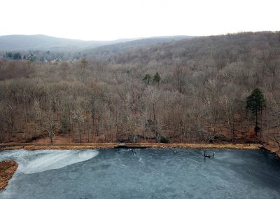 Aerial view of Lake Hudsonia dam