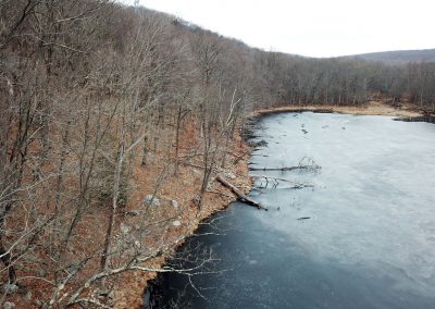 Lake Hudsonia aerial view in winter